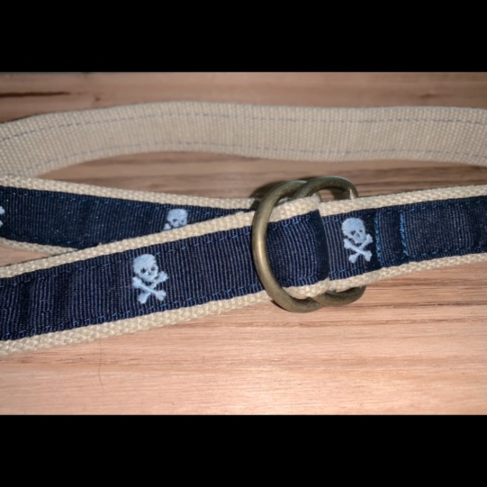 🔓CHILDREN’S PLACE 2T-4T TODDLER Skull Belt navy/tan